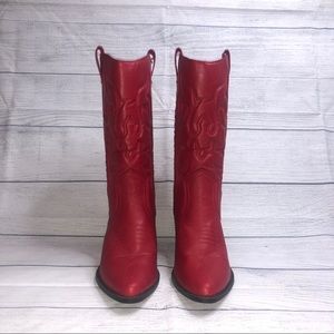 Red cowboy boots
